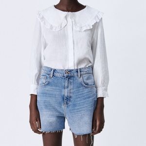 ZARA // Peter Pan ruffle collar blouse